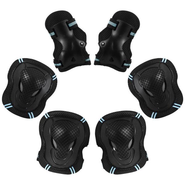 

besportble 1 set professional protective gear elbow pads knee pads wrist guards for adults 40-60 kg skateboarding skating, Black;gray