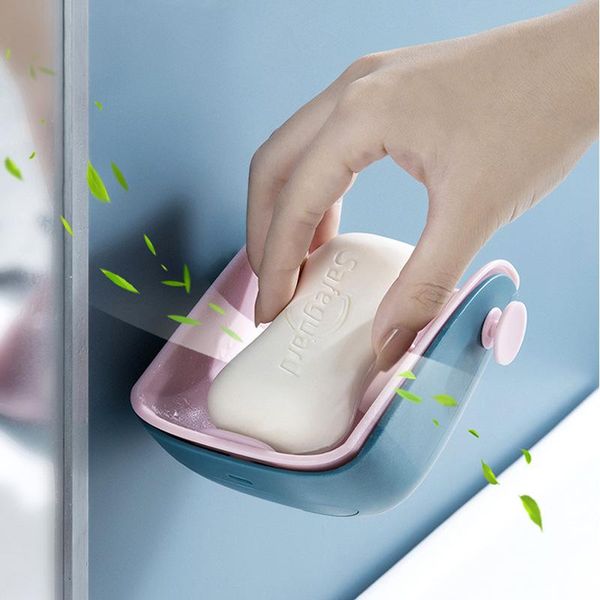 

soap dishes 1pc bathroom wall-mounted drained box home shower travel hiking holder container plastic rack accessories