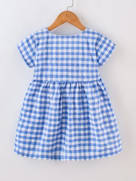

toddler girls gingham print smock dress she, Red;yellow