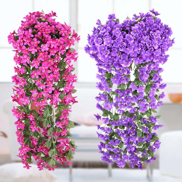 

artificial violet-hanging flowers vines plants colorful wedding party home garden indoor outdoor decor plantas artificiales