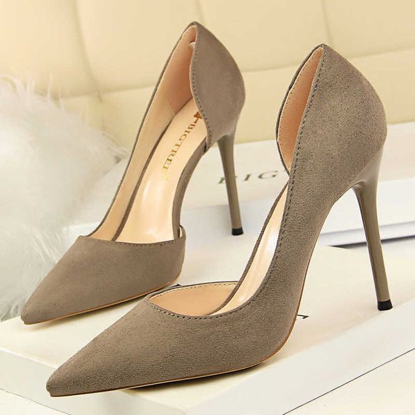 

classic luxury designer shoes pointed toe woman pumps stiletto high heels suede women wedding female paris wholesale, Black