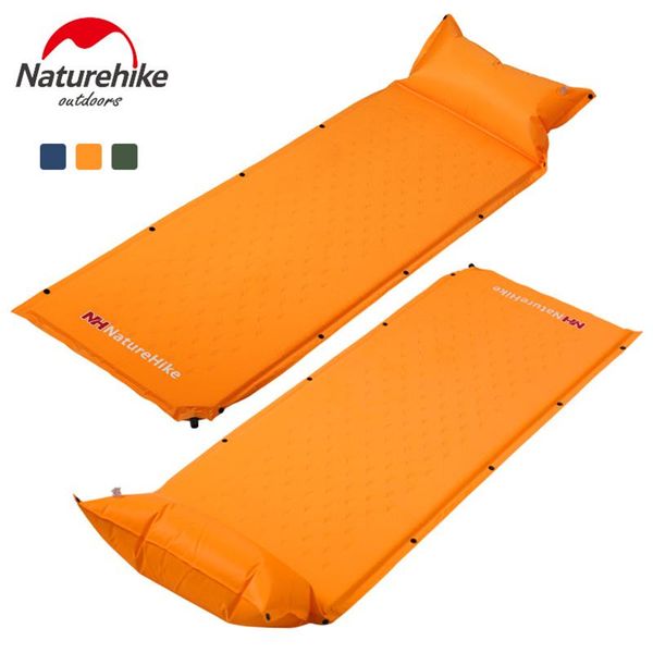 

naturehike self-inflating mattress with pillow moisture-proof single laybag sleeping pad foldable bed camping tent mat outdoor pads