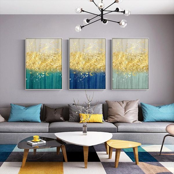 

paintings abstract gold art mural canvas print wall living room home decoration posters