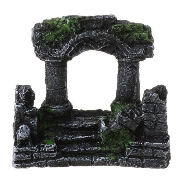 

decorations c1fa resin rome square stone pillars aquarium landscaping fish tank decor bi-columns
