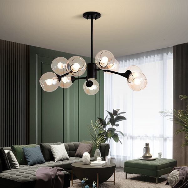 

nordic lighting chandelier to dining main dressing room loft drop bulbs led ball glass hanging light fhad