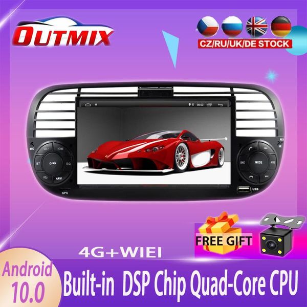 

player android 10.0 car dvd multimedia gps for 500 2007-2014 wifi audio radio auto stereo head unit carplay