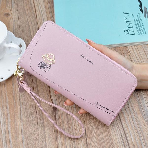 

wallets 2021 design wristband ladies long wallet fashion large capacity tassel zipper embroidered hand hold mobile phone bag, Red;black