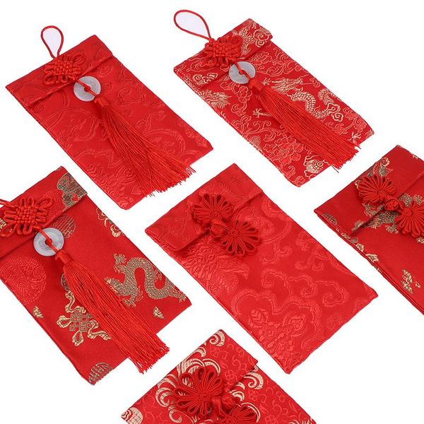 

lucky money bag chinese style red envelope cloth happy new year gift bag wedding tassel bags high-grade brocade