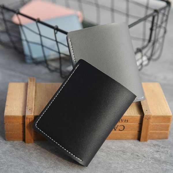 

wallets casual men's leather solid luxury wallet pu slim bifold short purses holder business female purse, Red;black