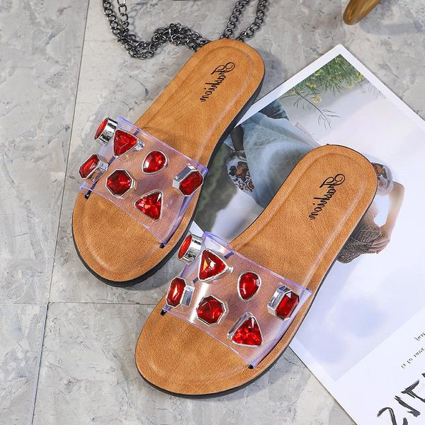 

classic woman fashion beach cartoon leather head slippers big summer letter shoes women bath black red men l size sandals 35-40 us7 gfjh
