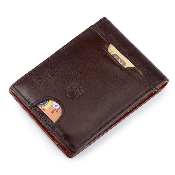 

new leather wallet ultra thin anti magnetic anti theft wallet, Red;black