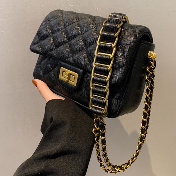 

evening bags brand designer fashion women's chain small flap crossbody bag 2021 winter shoulder ladies handbags quality pu leather tote