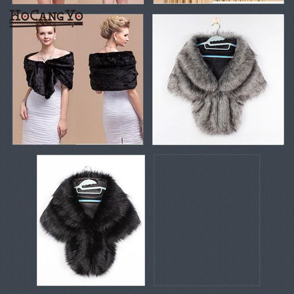 

hcyo winter bridal faux fur coat women wedding shawl evening party wraps slim fur shoulder capes elegant ladies faux fur cloakg, Blue;gray