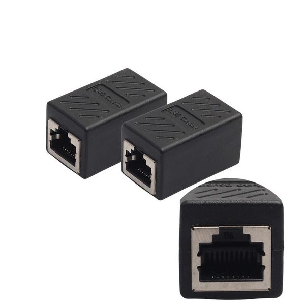 

hubs 2pc cat 6 rj45 8p8c network jack in-line coupler female to ethernet lan cable adapter for pc laptop