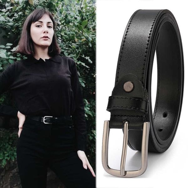 

classic luxury women leather belt fashion dress with single prong buckle 2022 designer elling, Black;brown