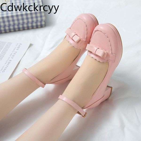 

dress shoes spring and fall the fashion round head sweet bow high heel women's shallow mouth princess women 30-43, Black