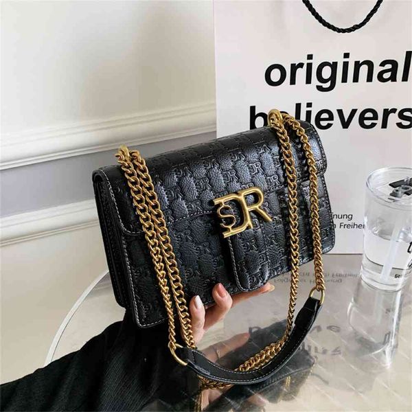

80% off outlet store women's bag new style texture large capacity messenger red chain small square factory online sale, Black;red