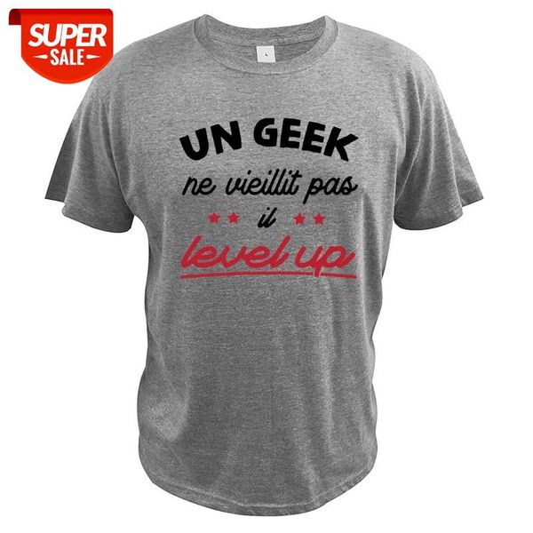

a geek doesn't age it level up t shirt humor geek funny message tshirt funny nerds 100% cotton camisetas #ik5s, White;black