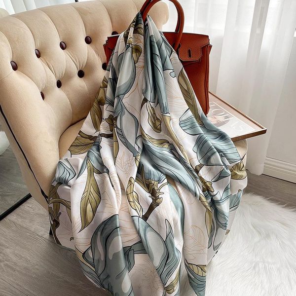 

scarves 2021 winter warmth scarf lady design warm silk sacrf blanket carriage women shawl female decoration thick foulard, Blue;gray