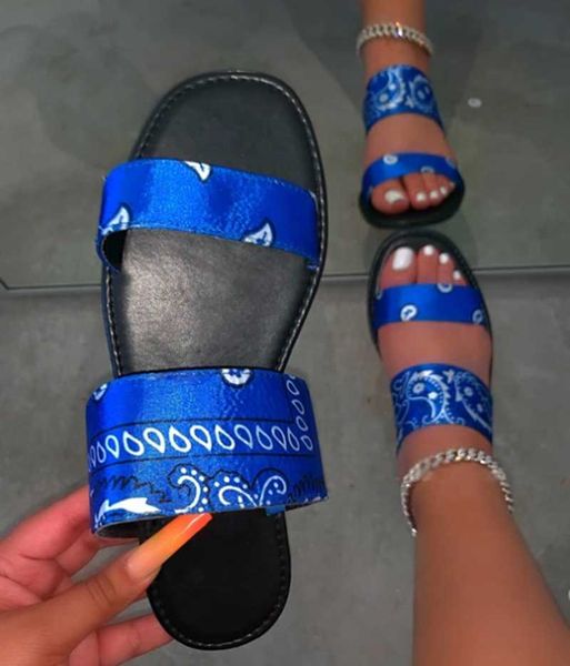 

slippers mixed bandana women flats outdoor shoes low price beach sandals, Black