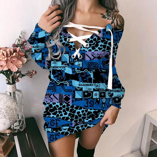 

casual dresses women's autumn dress fashion feather prints midi elegant off-shoulder strappy long sleeves with, Black;gray