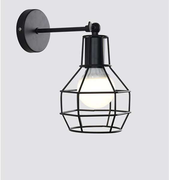 

wall lamp retro simple led vintage industrial iron art bedside living room sconce e27 indoor light fixture