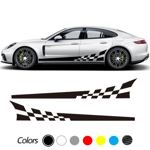 2pc Lot 220x25cm Adesivi da corsa su entrambi i lati Camouflage Stripes Auto Products Wrap Vinyl Film Accessori per auto