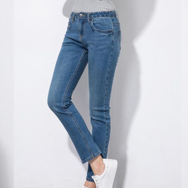 

women's jeans benevolent monkey 100% cotton woman selvedge denim high waist washing process push up, Blue