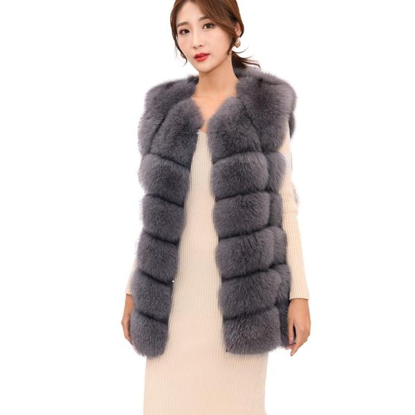 

women's fur & faux high-quality real vest 100% natural jacket genuine leather coat 2021 style stylish, Black