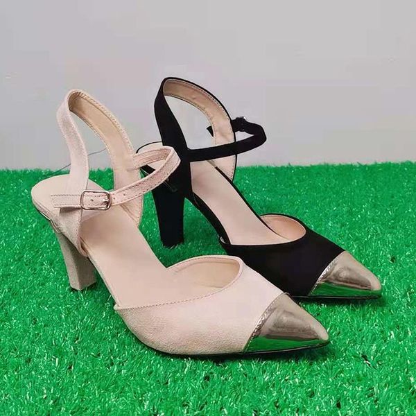 

sandals lausles women's thin high-heeled are simple, black fashion banquet