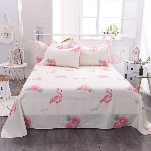 

sheets & sets 100% cotton bird print flat sheet for children adults single double bed bedsheets (no case) xf731-2