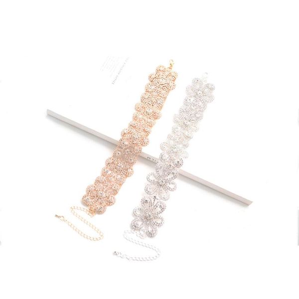 

fashion full diamond flower crystal collar alloy retro women's neck chain, Silver