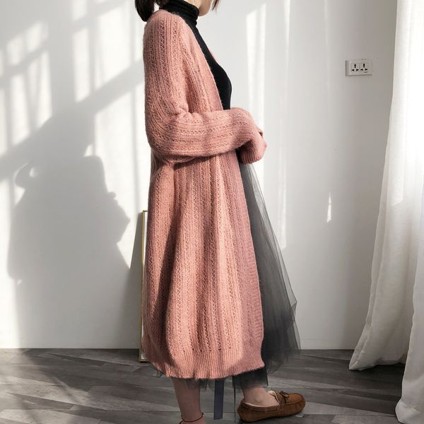 

2021 autumn winter sleeve knitting cardigans coat sweater jumper cape feminino women poncho qx6o, White;black
