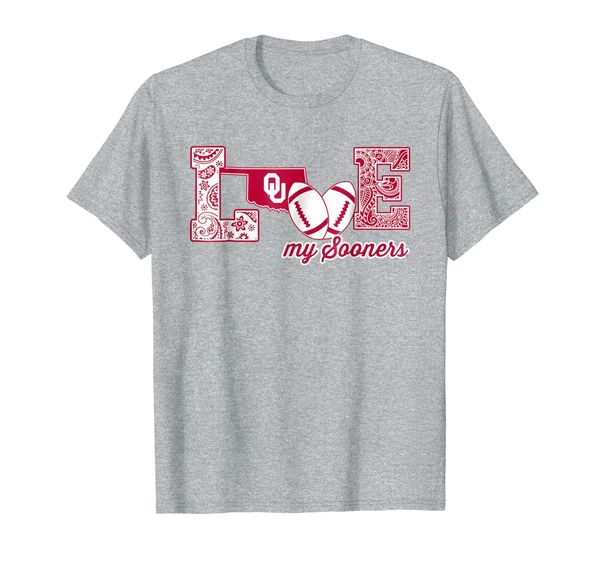 

oklahoma sooners love my team t-shirt - apparel, White;black