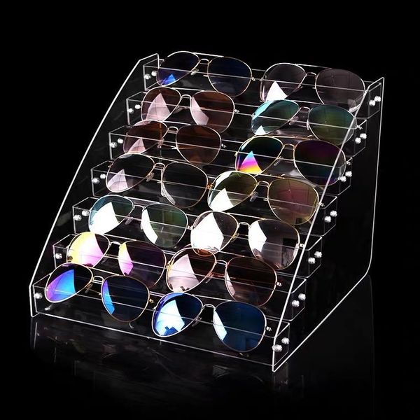 Haken Schienen Multi Schichten Nagellack Regal Brillen Brillen Rahmen Rack Display Sonnenbrille Frauen Aufbewahrungsbox Acryl Ständer Schmuck Organizer