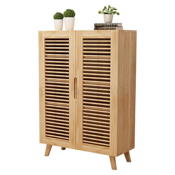 

hooks & rails solid wood shoe cabinet simple household multifunctional storage modern multi-layer shelf