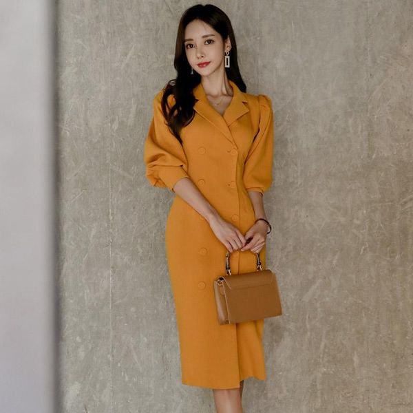 

casual dresses elegant women blazer dress office ladies long sleeve female fashion design, Black;gray