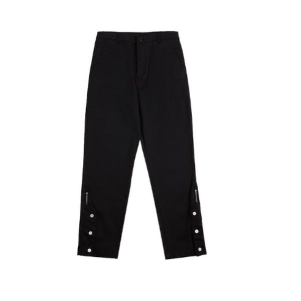 

men's pants four seasons tights street solid color loose all-match casual 2021 high zipper open legs hip hop slim, Black