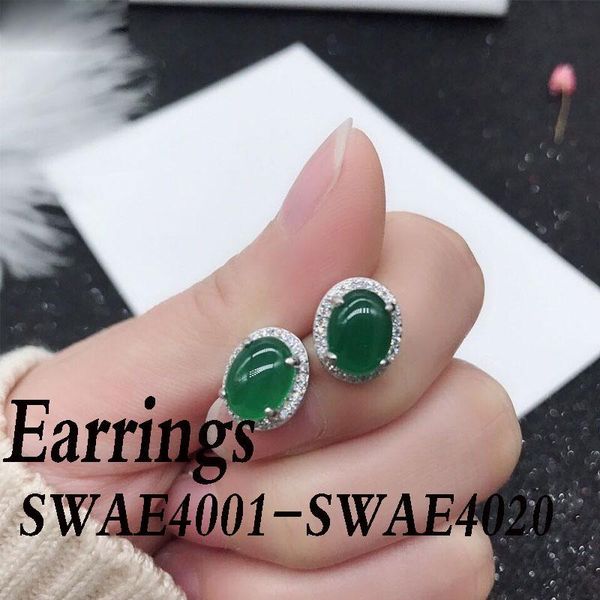 

stud fashion exquisite s925 cubic zirconia earrings send girlfriends memorial classic jewelry giftsswae4001-swae4020, Golden;silver