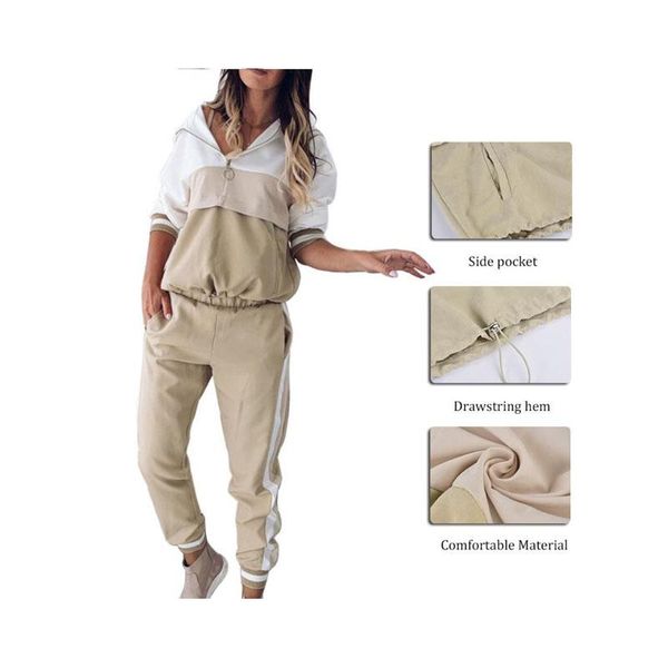 

women's tracksuits 2021 women casual tracksuit sportswear sets patchwork hoodies sweatshirt and sweatpant 2 pcs set spring autumn jogge, Gray