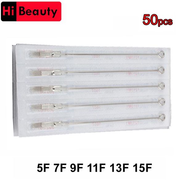 

tattoo needles 50pcs/lot disposable 5f 7f 9f 11f 13f 15f sterilized liner piercing microneedling for & body art