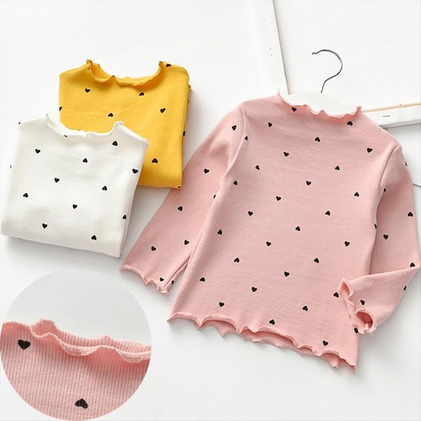 

girls clothing t shirt winter baby long sleeved o necked love heart bottoming cotton childrens, Blue