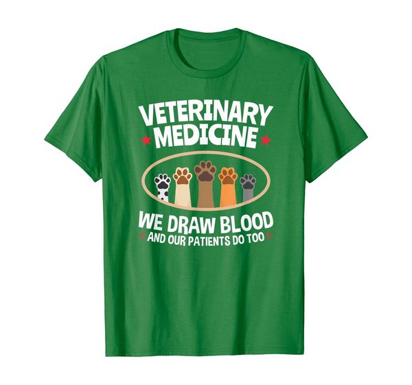 

we draw blood our patients do too - funny vet tech t-shirt, White;black