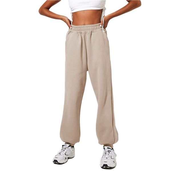 

women's pants & capris women young girl sports style beam feet elastic high waist solid color casual long sweatpants, Black;white