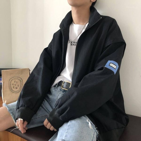 

men's jackets 2021 spring and summer chinese style comfortable super fire harajuku pocket stitching loose casual jacket, Black;brown