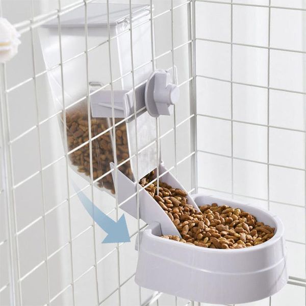 

cat bowls & feeders big automatic feeder cage hanging food dispenser for parrots birds water bowl plastic transparent container adjus