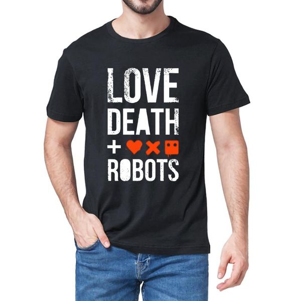 

men's t-shirts cotton love death & robots science fiction animation series summer novelty short sleeve women's soft casual t-shirt, White;black