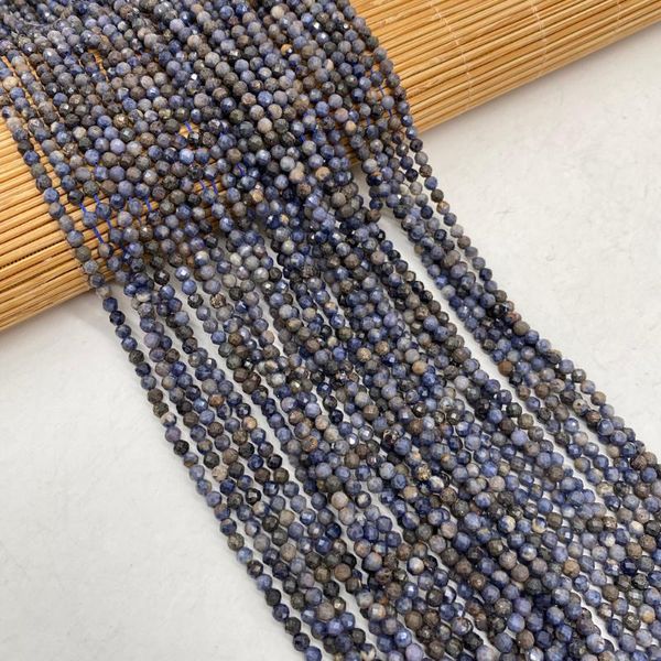 

other natural faceted round sodalite stone loose beads for jewelry making diy bracelet necklace accessories women gifts size 3mm