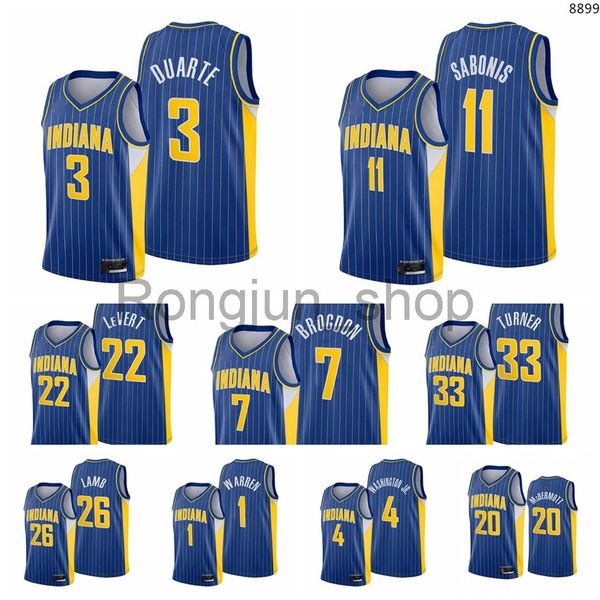 

2021-22 75th anniversary printed mens basketball domantas sabonis chris duarte malcolm brogdon myles turner caris levert warren mcconnell je, Black;red