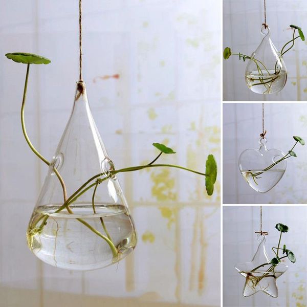

vases hanging transparent glass flower hydroponic plants office home decoration terrarium @ls